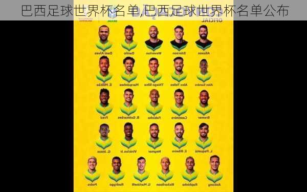 巴西足球世界杯名单,巴西足球世界杯名单公布