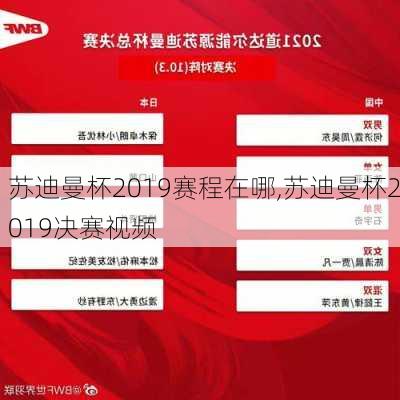 苏迪曼杯2019赛程在哪,苏迪曼杯2019决赛视频