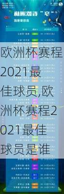 欧洲杯赛程2021最佳球员,欧洲杯赛程2021最佳球员是谁