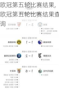 欧冠第五轮比赛结果,欧冠第五轮比赛结果查询