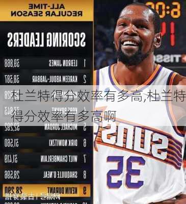 杜兰特得分效率有多高,杜兰特得分效率有多高啊