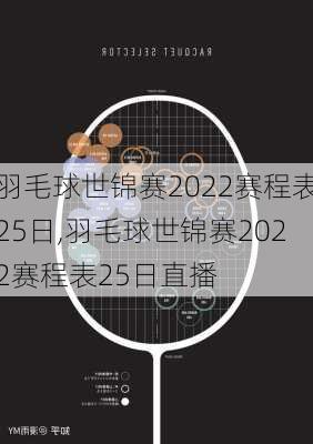 羽毛球世锦赛2022赛程表25日,羽毛球世锦赛2022赛程表25日直播