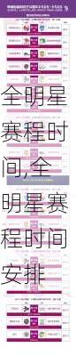 全明星赛程时间,全明星赛程时间安排