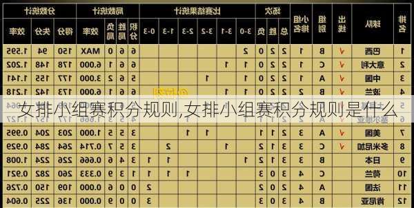 女排小组赛积分规则,女排小组赛积分规则是什么