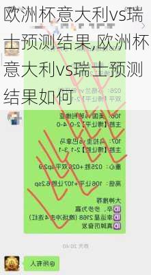 欧洲杯意大利vs瑞士预测结果,欧洲杯意大利vs瑞士预测结果如何