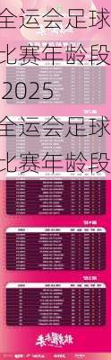全运会足球比赛年龄段,2025全运会足球比赛年龄段