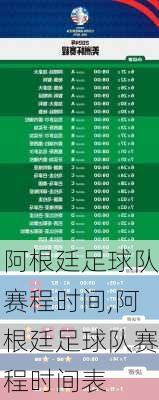 阿根廷足球队赛程时间,阿根廷足球队赛程时间表
