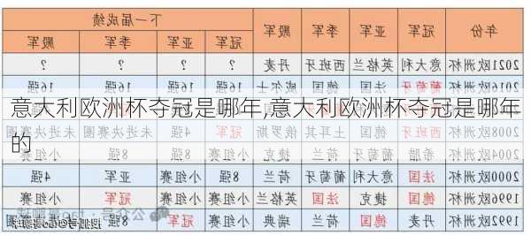 意大利欧洲杯夺冠是哪年,意大利欧洲杯夺冠是哪年的