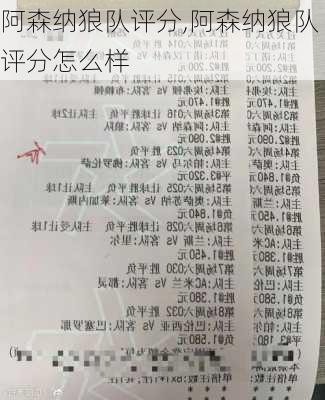 阿森纳狼队评分,阿森纳狼队评分怎么样