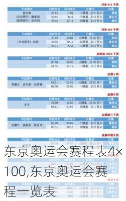 东京奥运会赛程表4×100,东京奥运会赛程一览表