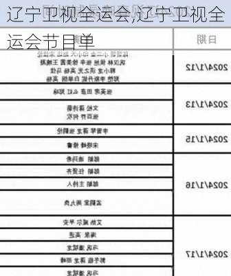 辽宁卫视全运会,辽宁卫视全运会节目单