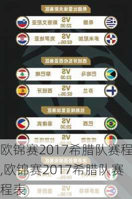 欧锦赛2017希腊队赛程,欧锦赛2017希腊队赛程表