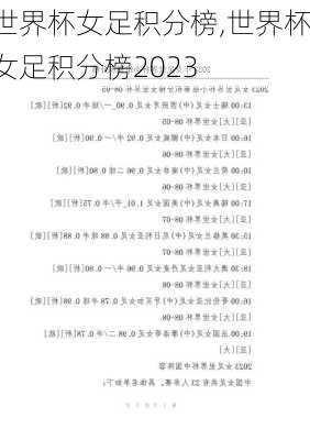 世界杯女足积分榜,世界杯女足积分榜2023