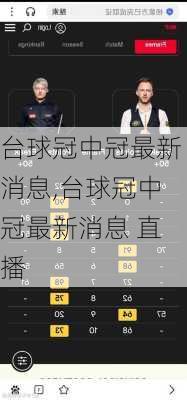 台球冠中冠最新消息,台球冠中冠最新消息 直播