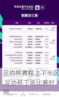 足协杯赛程上下半区,足协杯下场比赛时间