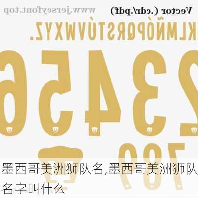 墨西哥美洲狮队名,墨西哥美洲狮队名字叫什么