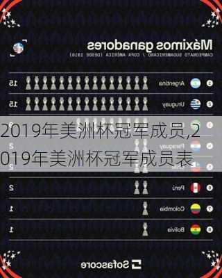 2019年美洲杯冠军成员,2019年美洲杯冠军成员表