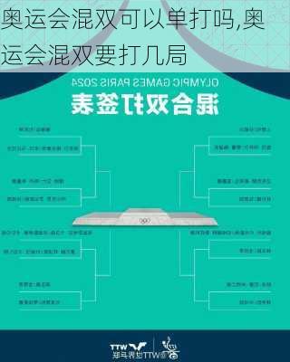奥运会混双可以单打吗,奥运会混双要打几局