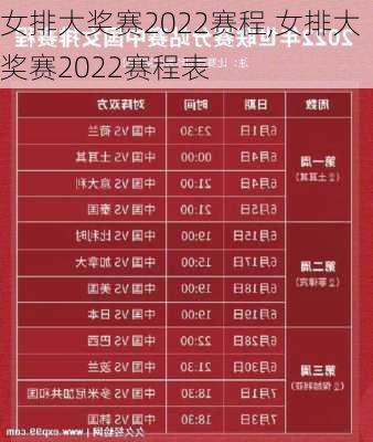 女排大奖赛2022赛程,女排大奖赛2022赛程表