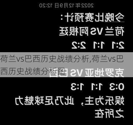 荷兰vs巴西历史战绩分析,荷兰vs巴西历史战绩分析图