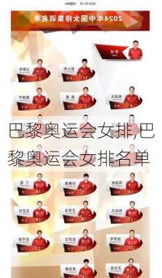 巴黎奥运会女排,巴黎奥运会女排名单