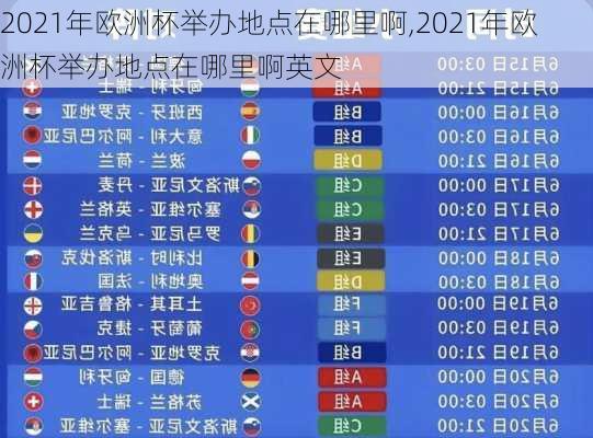 2021年欧洲杯举办地点在哪里啊,2021年欧洲杯举办地点在哪里啊英文