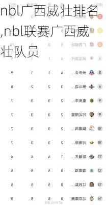 nbl广西威壮排名,nbl联赛广西威壮队员