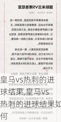 皇马vs热刺的进球结果,皇马vs热刺的进球结果如何