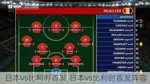 日本vs比利时首发,日本vs比利时首发阵容