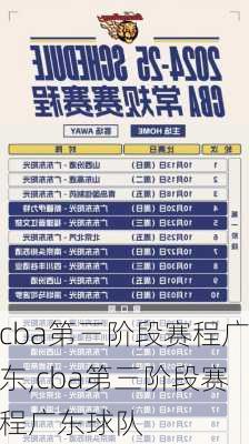 cba第三阶段赛程广东,cba第三阶段赛程广东球队