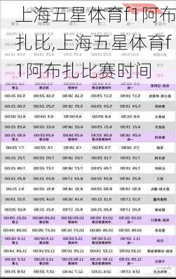 上海五星体育f1阿布扎比,上海五星体育f1阿布扎比赛时间