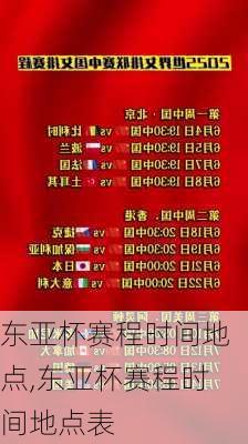 东亚杯赛程时间地点,东亚杯赛程时间地点表