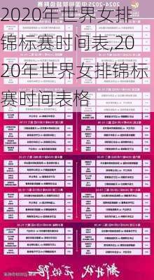 2020年世界女排锦标赛时间表,2020年世界女排锦标赛时间表格