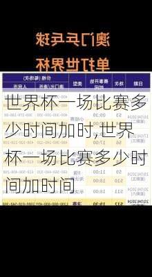 世界杯一场比赛多少时间加时,世界杯一场比赛多少时间加时间