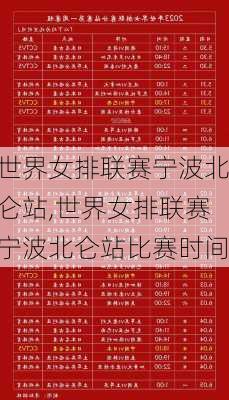 世界女排联赛宁波北仑站,世界女排联赛宁波北仑站比赛时间