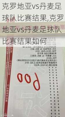 克罗地亚vs丹麦足球队比赛结果,克罗地亚vs丹麦足球队比赛结果如何
