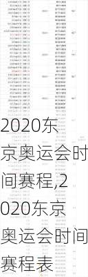 2020东京奥运会时间赛程,2020东京奥运会时间赛程表