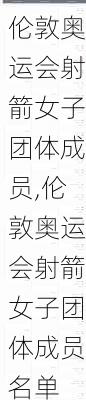 伦敦奥运会射箭女子团体成员,伦敦奥运会射箭女子团体成员名单