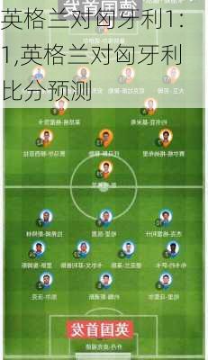 英格兰对匈牙利1:1,英格兰对匈牙利比分预测