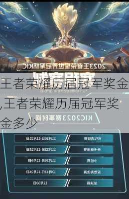 王者荣耀历届冠军奖金,王者荣耀历届冠军奖金多少