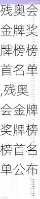 残奥会金牌奖牌榜榜首名单,残奥会金牌奖牌榜榜首名单公布