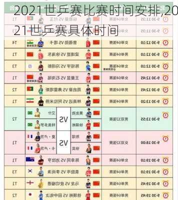 2021世乒赛比赛时间安排,2021世乒赛具体时间