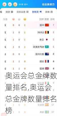 奥运会总金牌数量排名,奥运会总金牌数量排名榜
