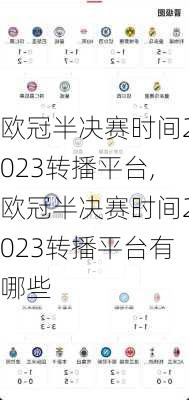 欧冠半决赛时间2023转播平台,欧冠半决赛时间2023转播平台有哪些