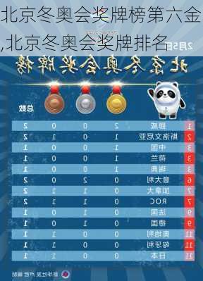 北京冬奥会奖牌榜第六金,北京冬奥会奖牌排名