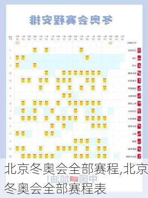 北京冬奥会全部赛程,北京冬奥会全部赛程表