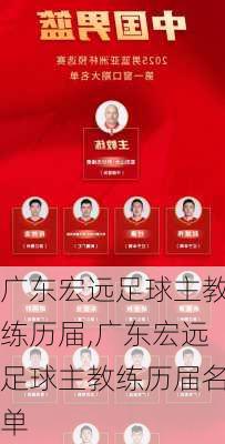 广东宏远足球主教练历届,广东宏远足球主教练历届名单