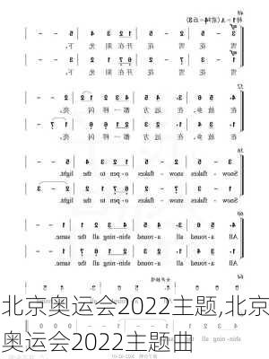 北京奥运会2022主题,北京奥运会2022主题曲