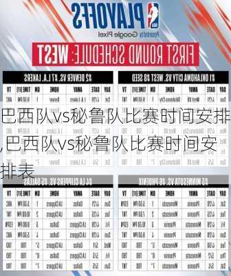 巴西队vs秘鲁队比赛时间安排,巴西队vs秘鲁队比赛时间安排表