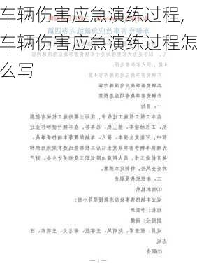 车辆伤害应急演练过程,车辆伤害应急演练过程怎么写